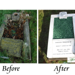 Amazing work to transform a tired and run down cremation memorial. Yeovil, Crewkerne, Sherborne, Weymouth Appleby & Childs. Memorial Restoration.